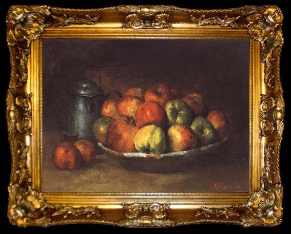 framed  Gustave Courbet Still life with Apples and a Pomegranate, ta009-2